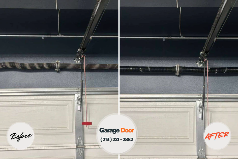 Before and after: garage door repair East Pepperell, MA